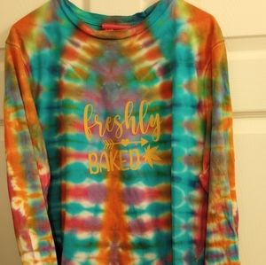 Long sleeved cotton tee dyed w Dharma dyes